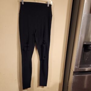 ALO Yoga Black High-Waisted Leggings with Cut-Outs